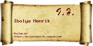 Ibolya Henrik névjegykártya