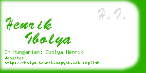 henrik ibolya business card